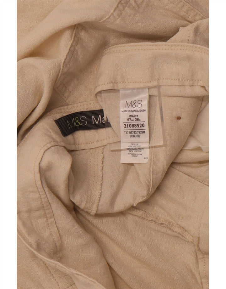 Shorts chino masculino MARKS & SPENCER W38 XL linho bege