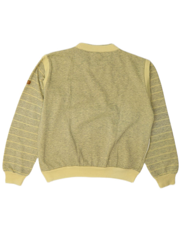Moletom masculino vintage jumper grande listrado amarelo