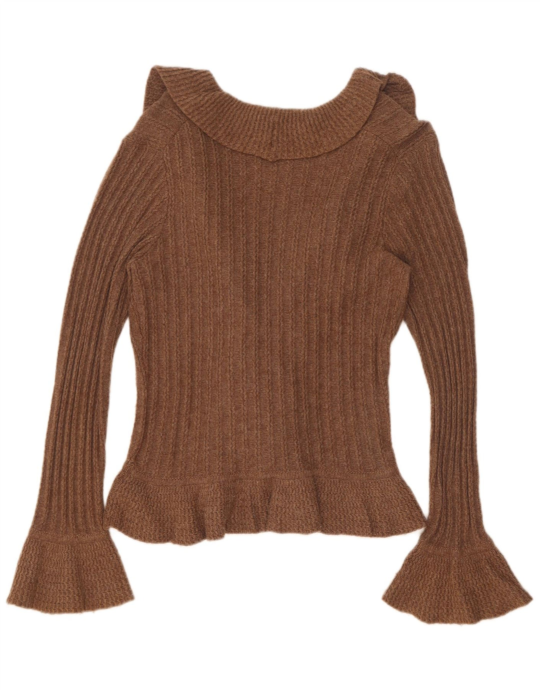 Suéter cardigã feminino Marks & Spencer Reino Unido 12 algodão marrom médio