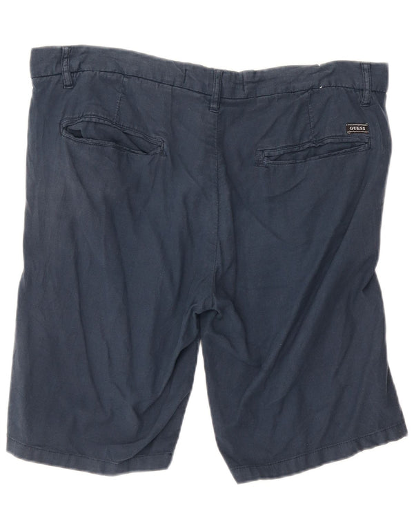 Guess Mens Chino Shorts Tamanho 36 W36 L10 Azul Marinho Algodão