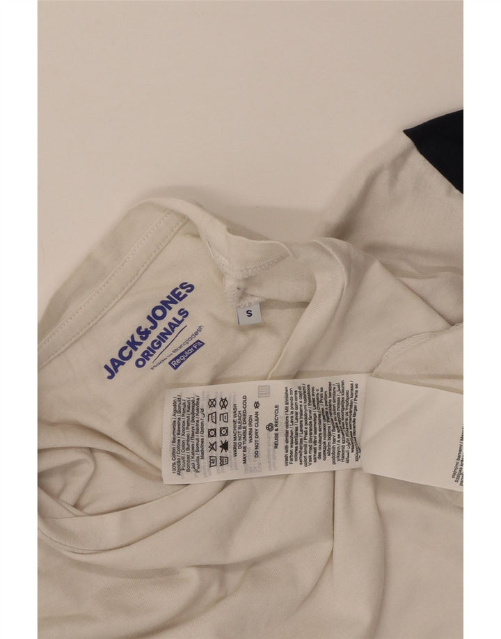Camiseta masculina Jack & Jones top pequeno algodão colorblock branco