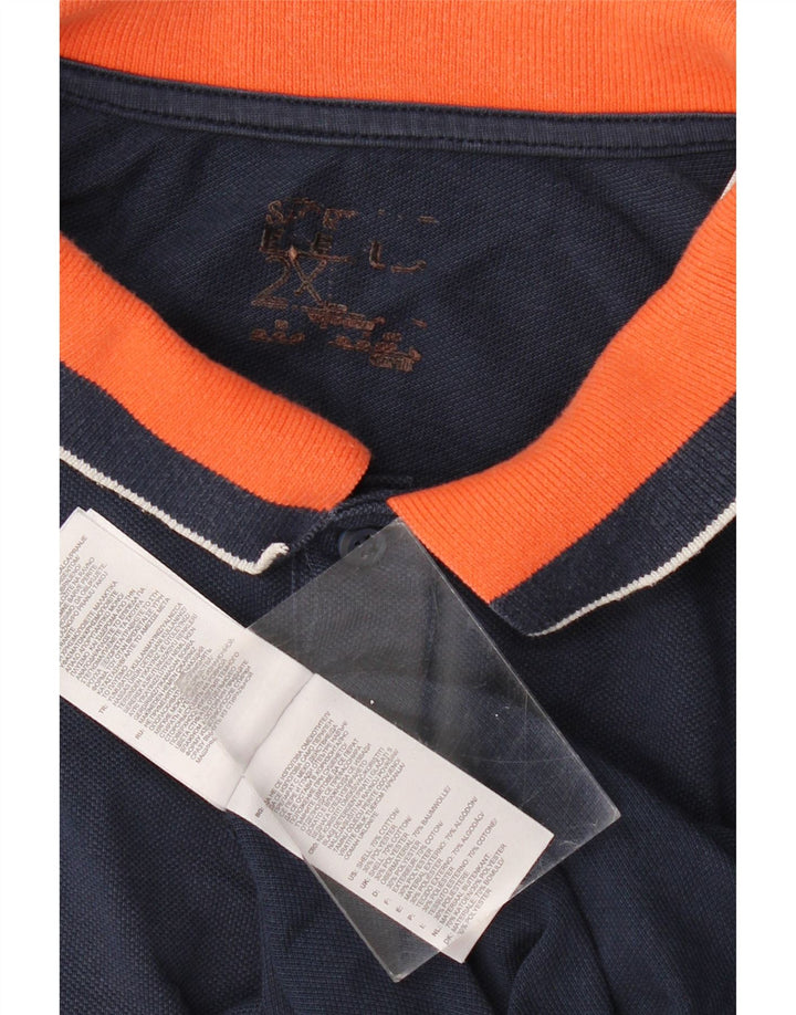 Camisa polo masculina ADIDAS 2XL algodão colorblock azul marinho