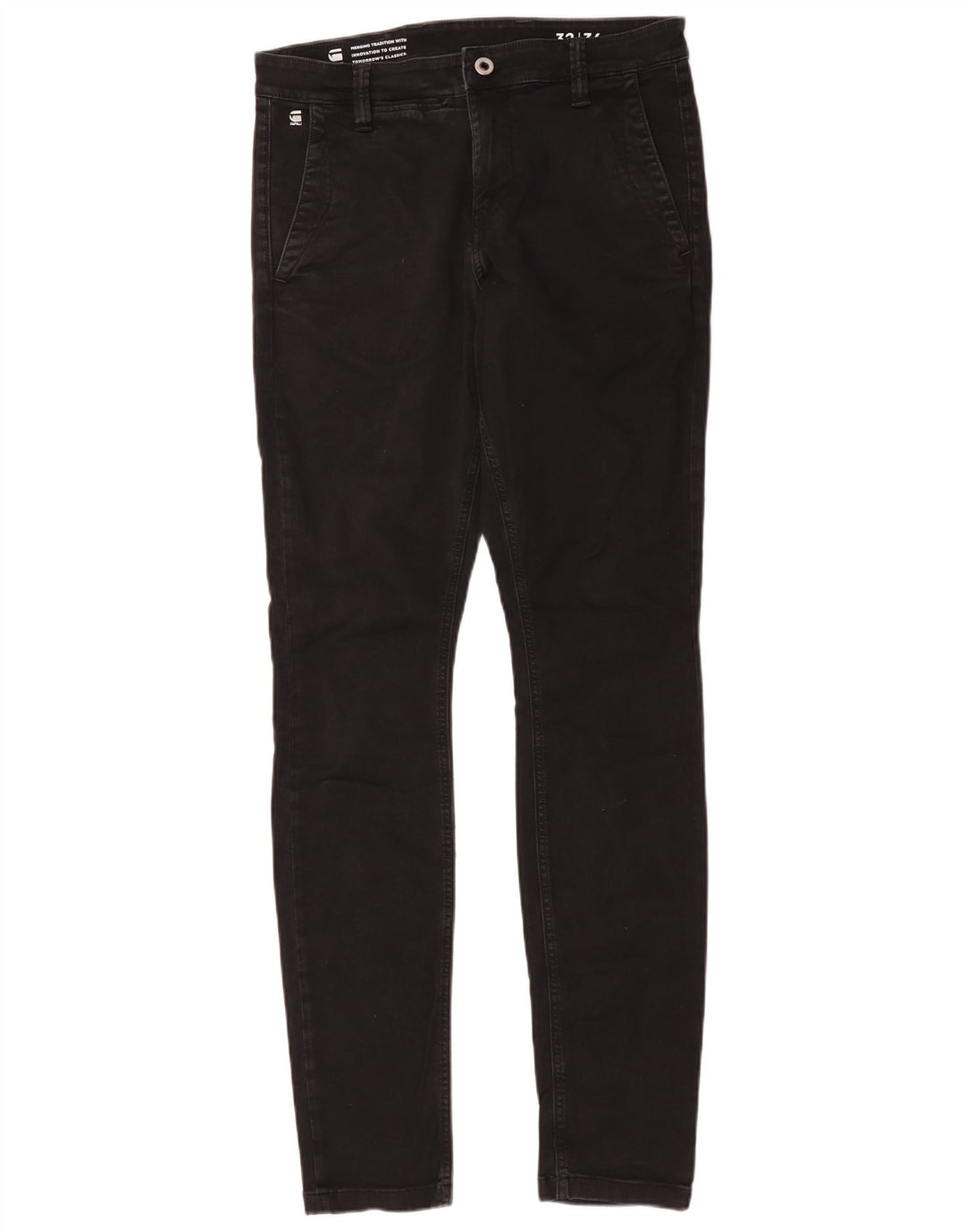 G-Star Mens Jeans Slim W32 L36 Algodão Preto