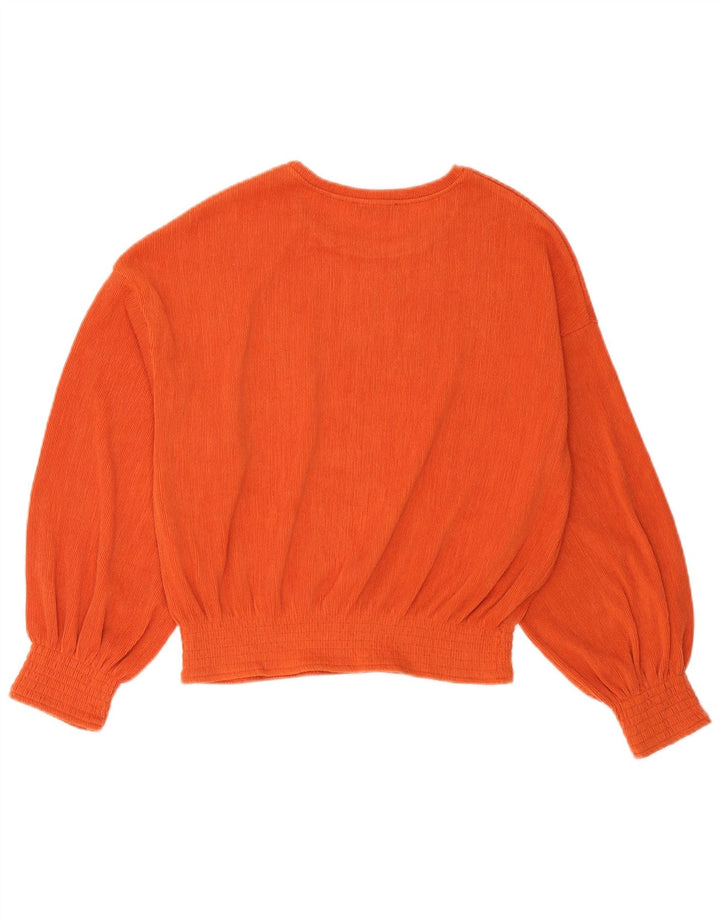 Blusa oversized feminina Zara UK 10 pequena laranja poliéster