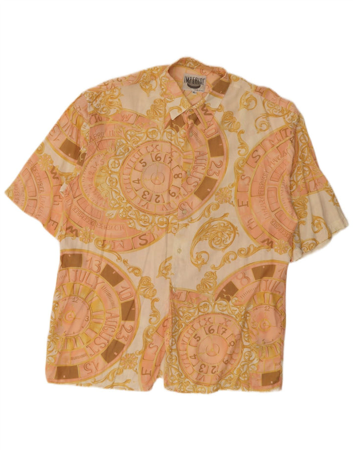 Imperial Camisa masculina gráfica de manga curta XL Bege