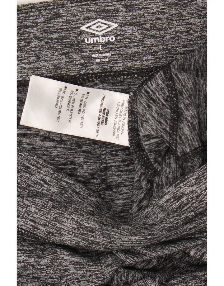 Leggings femininas Umbro UK 16 poliéster manchado cinza grande