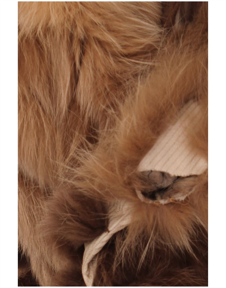 Sobretudo feminino reversível de pele sintética VINTAGE Reino Unido 18 XL marrom floral