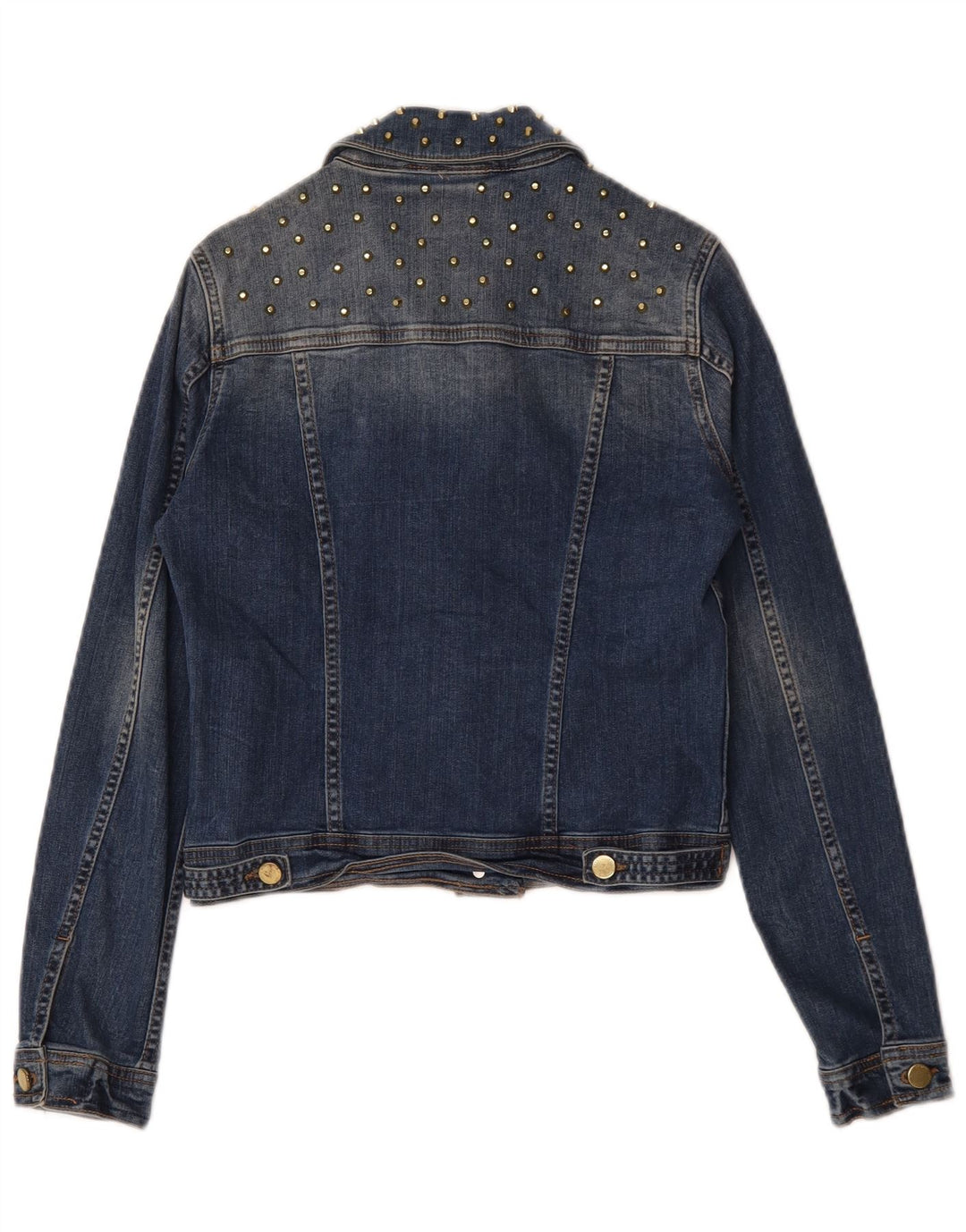 Jaqueta jeans feminina Zara UK 10 algodão azul pequeno