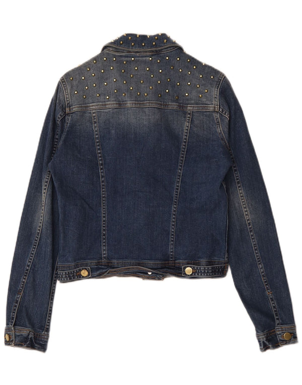 Jaqueta jeans feminina Zara UK 10 algodão azul pequeno