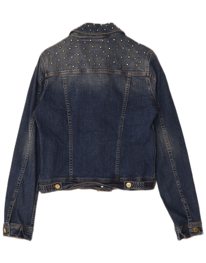 Jaqueta jeans feminina Zara UK 10 algodão azul pequeno