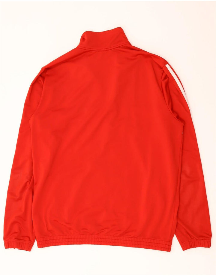 Adidas Mens Treino Top Jaqueta Grande Poliéster Colorblock Vermelho