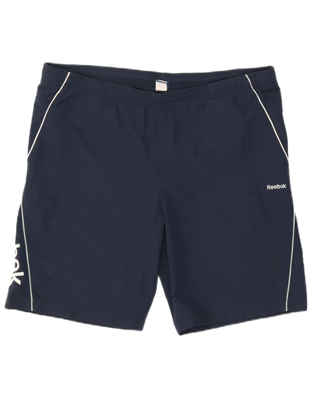 Shorts esportivos gráficos masculinos Reebok grandes poliéster azul marinho