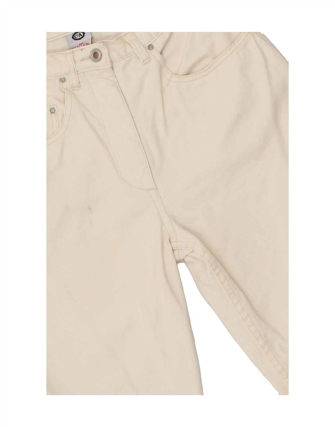 C&A Womens Tapered Jeans IT 40 Small W26 L28 Off White Cotton Vintage C&A and Second-Hand C&A from Messina Hembry 