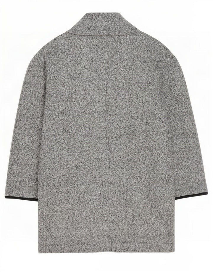 Sobretudo feminino Marks & Spencer Petite Open Reino Unido 12 cinza médio manchado