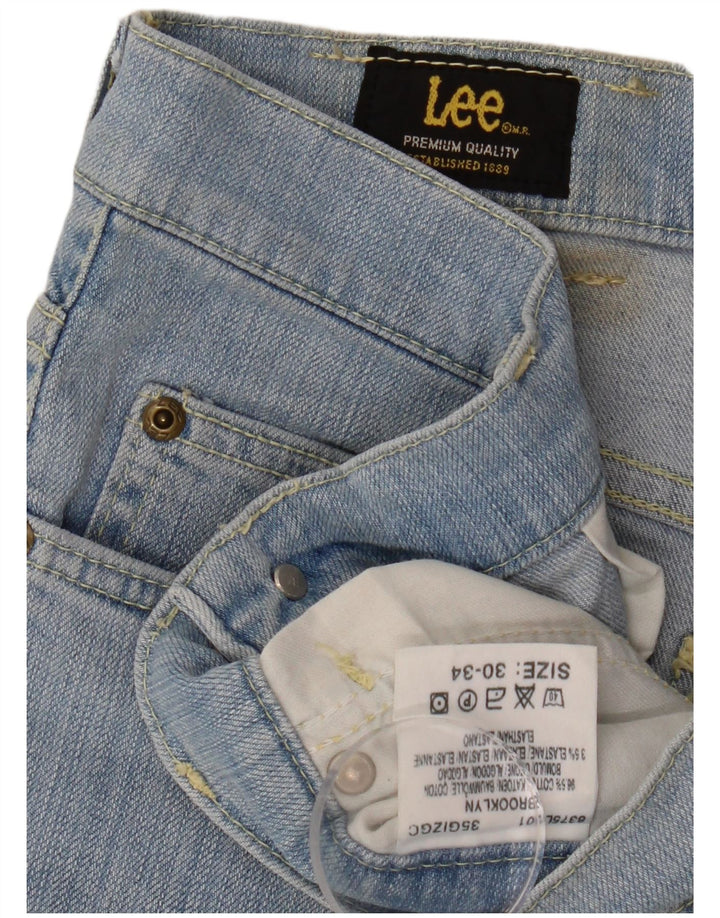 LEE Masculino Brooklyn Straight Jeans W30 L34 Azul Algodão