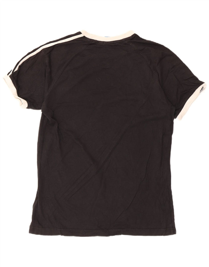 Adidas Mens Camiseta Top Médio Algodão Preto