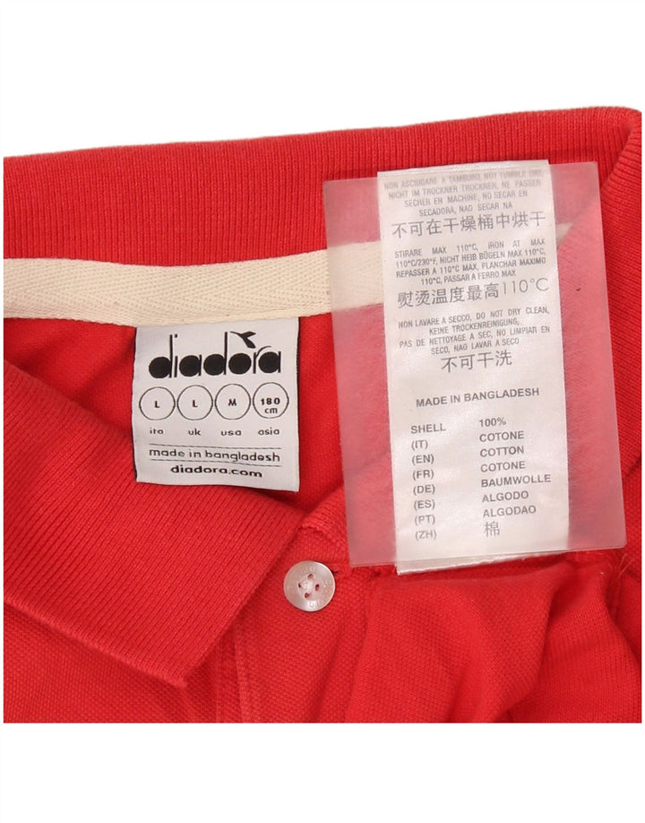 Camisa polo masculina Diadora grande algodão vermelho