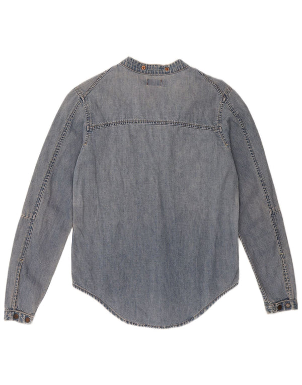 Camisa jeans feminina Levi's UK 6 XS azul algodão