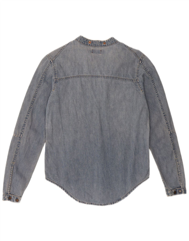 Camisa jeans feminina Levi's UK 6 XS azul algodão