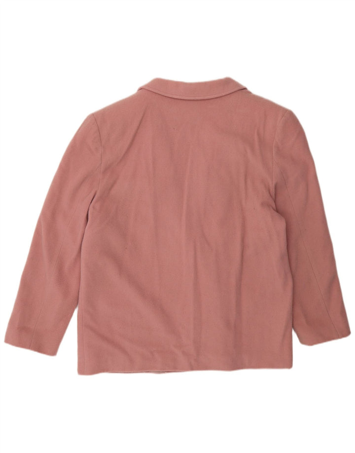 Jaqueta blazer feminina vintage de 2 botões IT 50 XL lã rosa