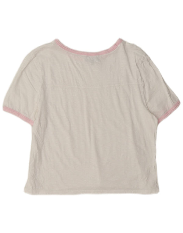 Camiseta feminina ME+EM UK 14 grande algodão colorido branco