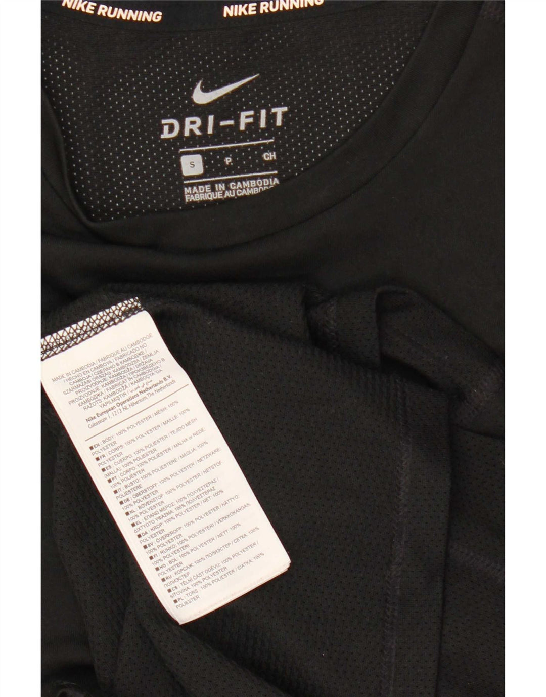 Nike Mens Dri Fit Top Manga Longa Pequeno Poliéster Preto