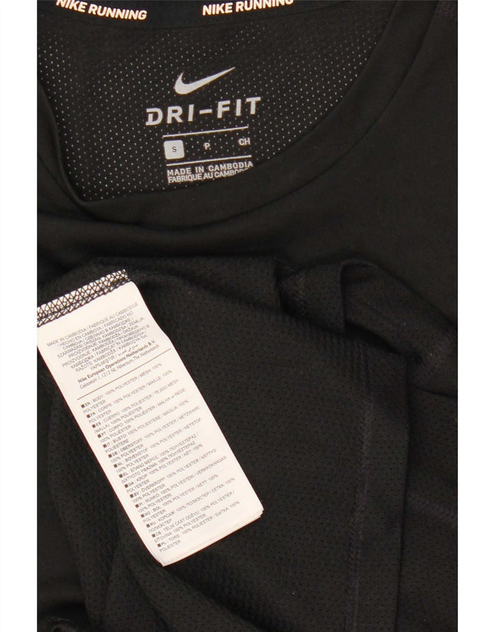 Nike Mens Dri Fit Top Manga Longa Pequeno Poliéster Preto