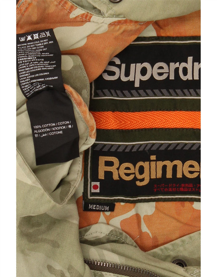Superdry Jaqueta militar feminina oversized manga 3/4 Reino Unido 14 médio cáqui