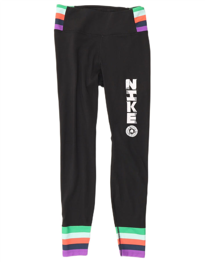 Leggings Nike Feminino UK 6 XS Preto Colorblock Poliéster