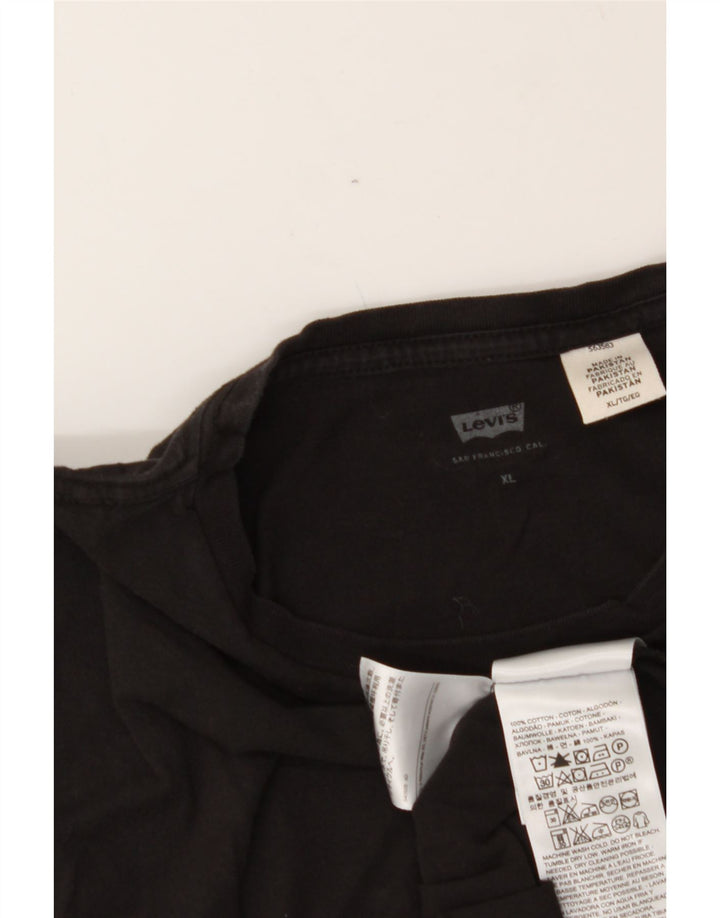 LEVI'S Womens T-Shirt Top UK 18 XL Black Cotton Vintage Levi's and Second-Hand Levi's from Messina Hembry 