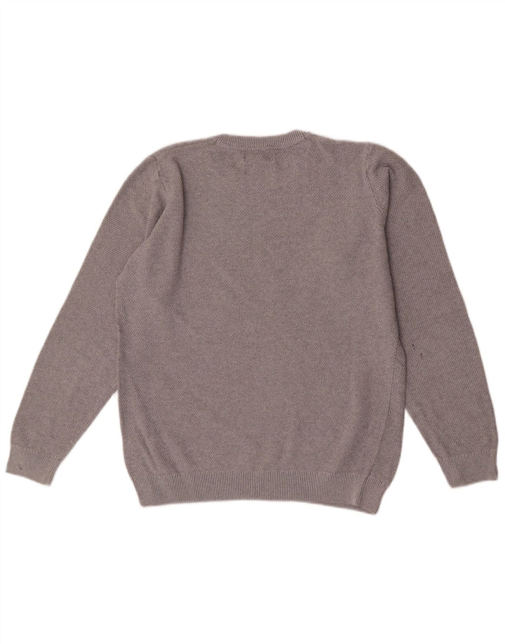 Suéter masculino Marks & Spencer com gola redonda e algodão cinza pequeno