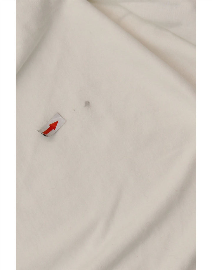 ADIDAS Womens Oversized T-Shirt Top UK 8 Pequeno Algodão Branco