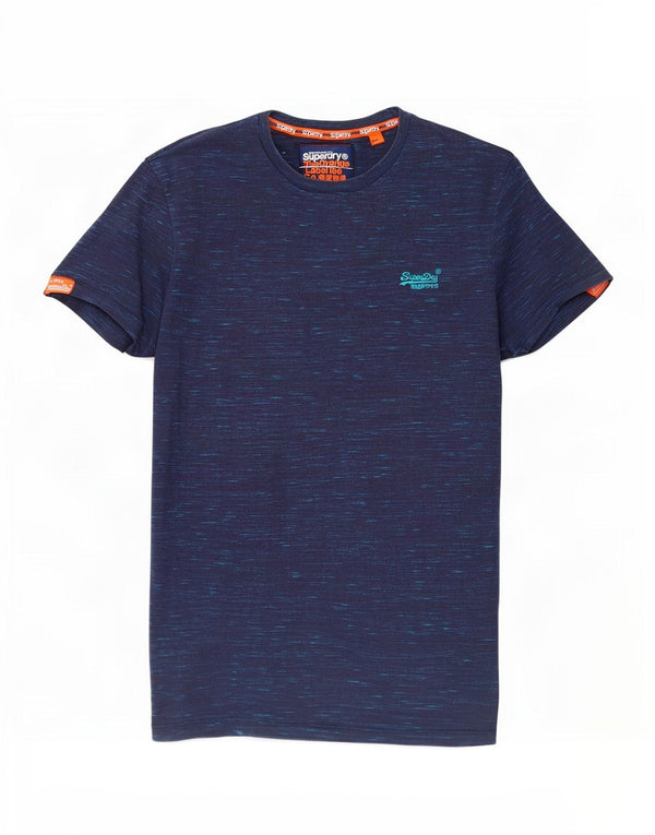 Camiseta masculina Superdry Top pequeno azul marinho manchado