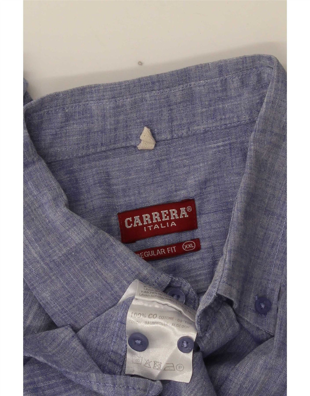 Camisa masculina Carrera manga curta regular fit 2XL algodão azul
