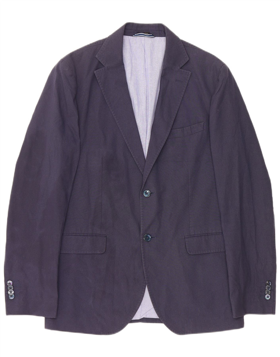 Jaqueta blazer masculina Massimo Dutti com 2 botões UE 52 grande azul marinho Houndstooth