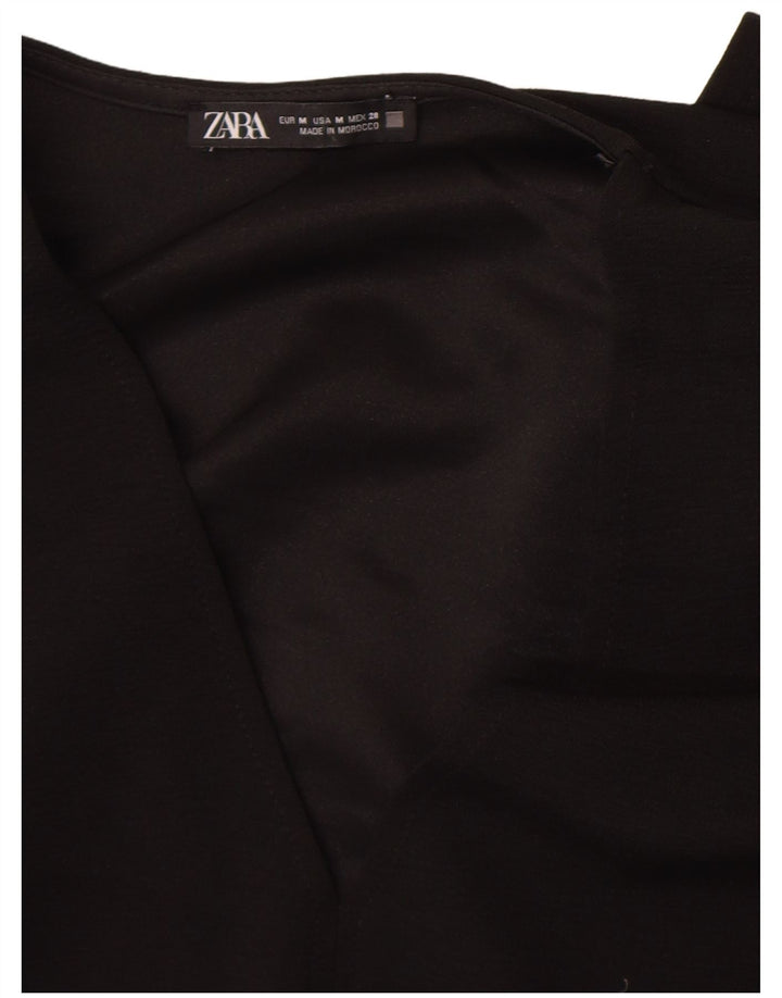 Vestido feminino Zara de manga comprida UK 14 médio preto