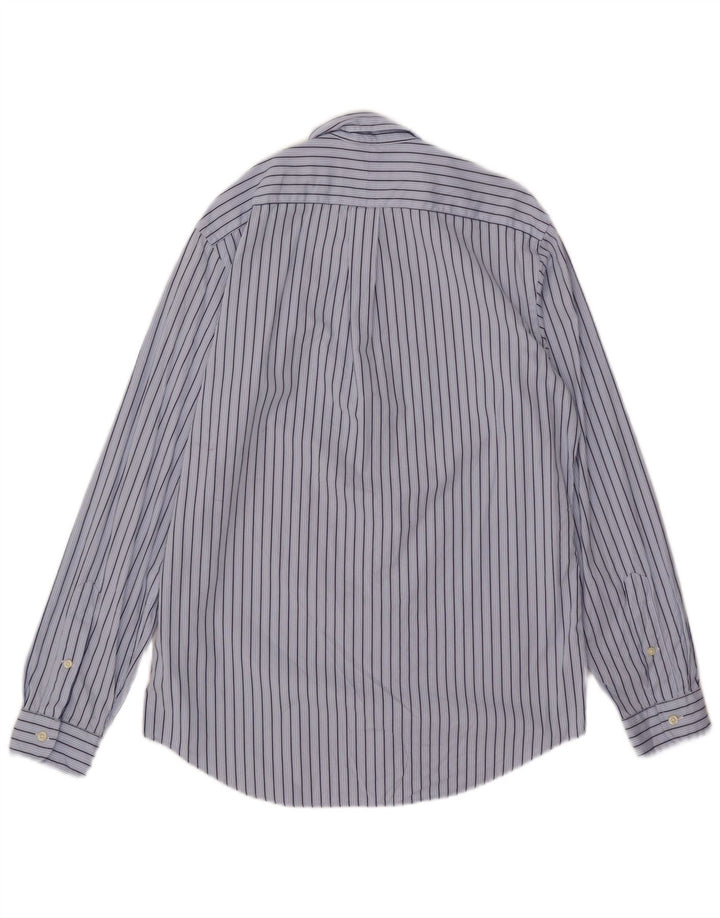 Polo Ralph Lauren Camisa masculina de algodão listrado azul médio
