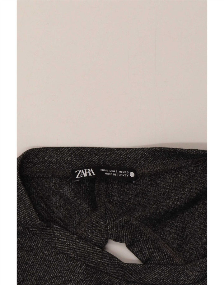 Blusa feminina Zara manga comprida oversized top UK 10 pequeno cinza