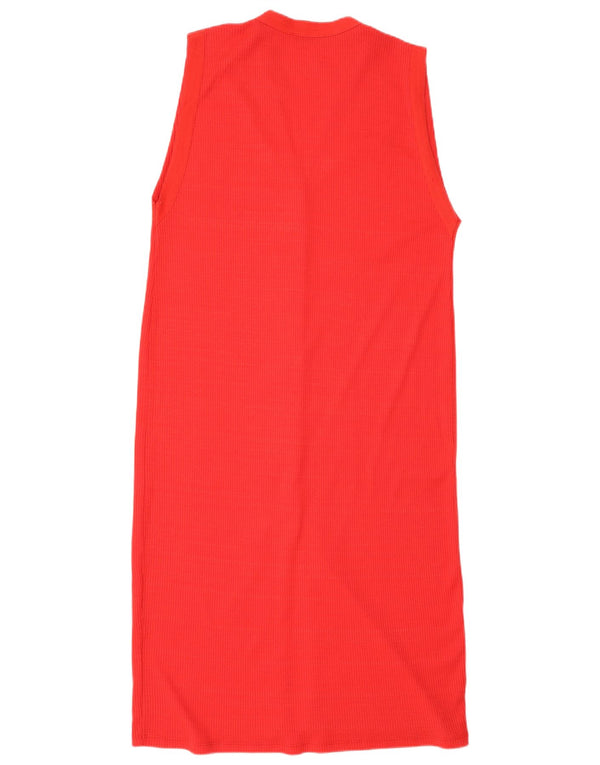 Vestido maxi feminino sem mangas Zara UK 14 vermelho médio