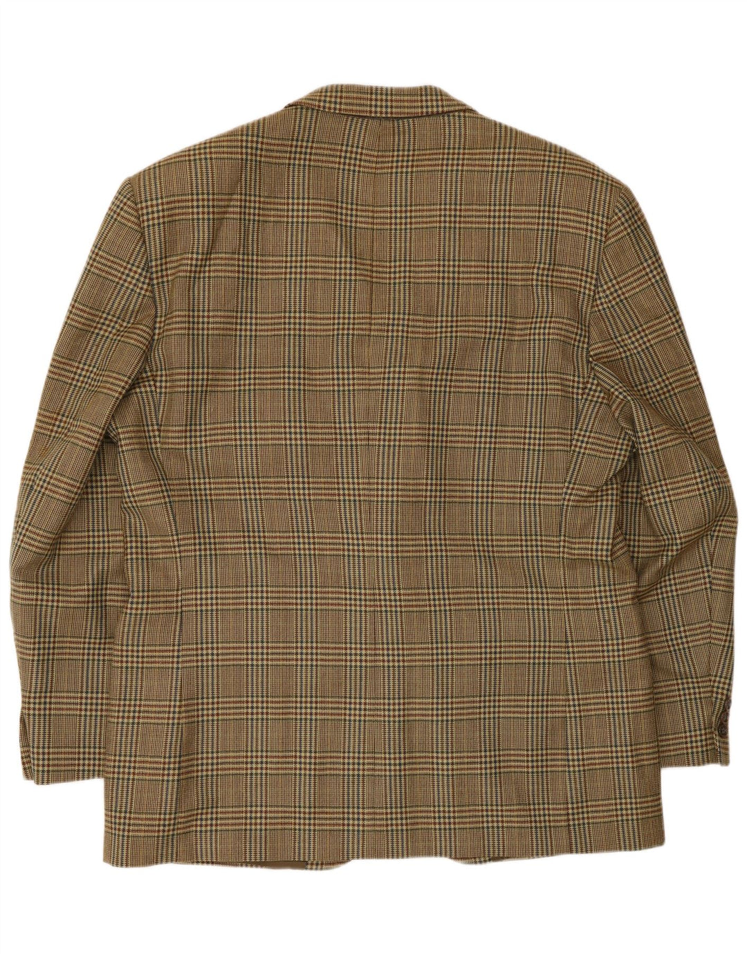 Jaqueta blazer masculina vintage com 2 botões Reino Unido 40 grande houndstooth bege