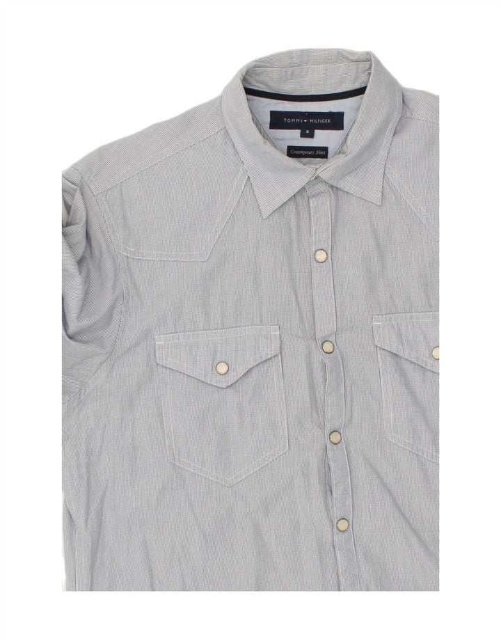 TOMMY HILFIGER Mens Shirt Small Blue Check Cotton Vintage Tommy Hilfiger and Second-Hand Tommy Hilfiger from Messina Hembry 