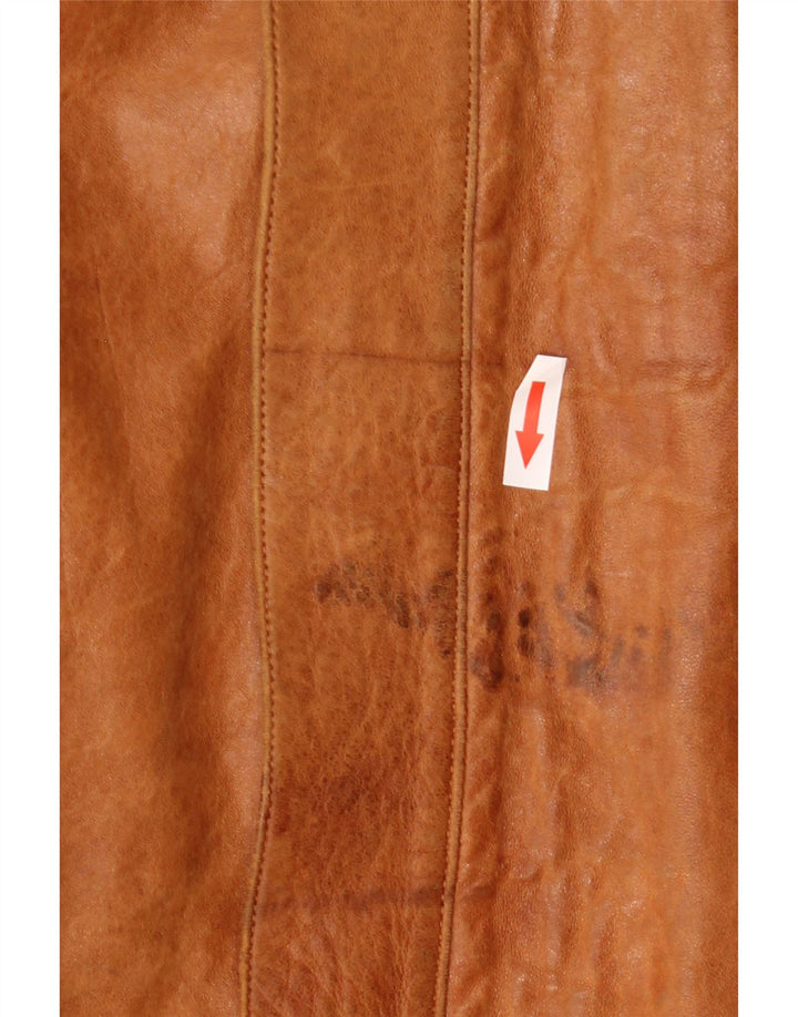 Jaqueta masculina de couro Sherpa Liverpool UK 42 XL couro marrom