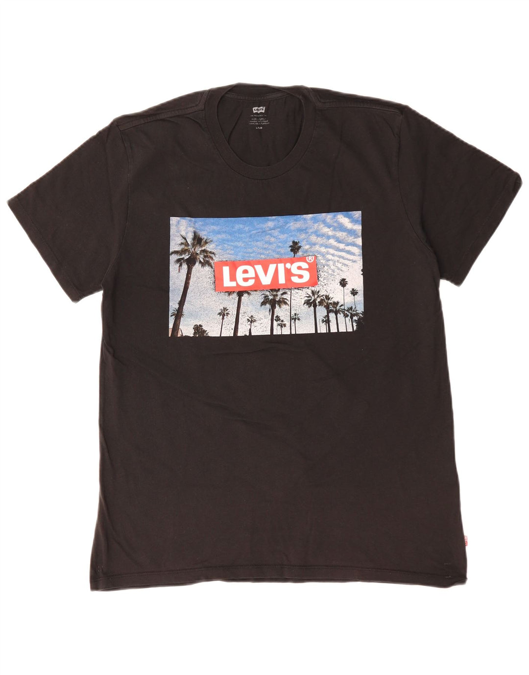 Camiseta gráfica masculina Levi's Top grande de algodão preto