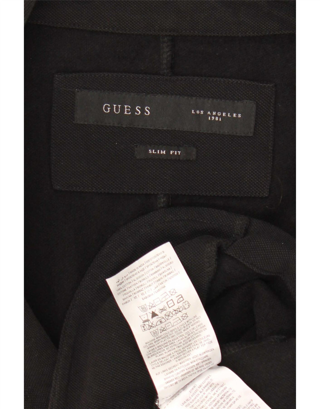 Jaqueta Blazer Masculina Guess Slim Fit com 2 Botões Reino Unido 32 2XS Algodão Preto