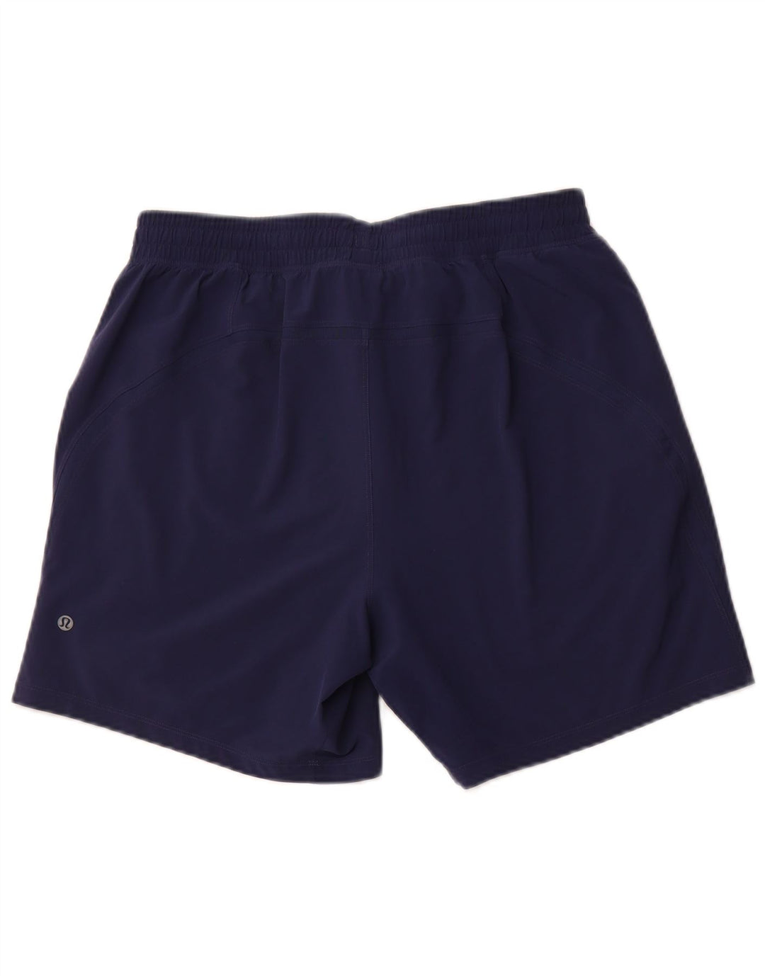 LULULEMON Shorts esportivos femininos UK 14 grande poliéster azul marinho