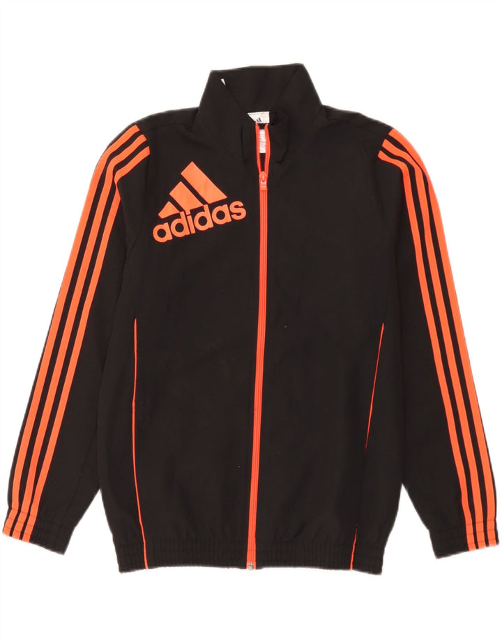 Casaco de treino gráfico Adidas Boys 11-12 anos preto poliéster