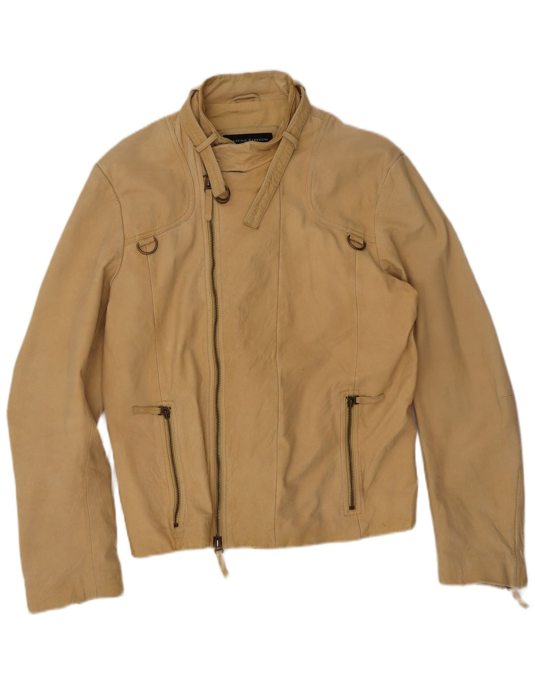 Jaqueta masculina de couro para motociclista Massimo Rebecchi IT 54 2XL couro bege