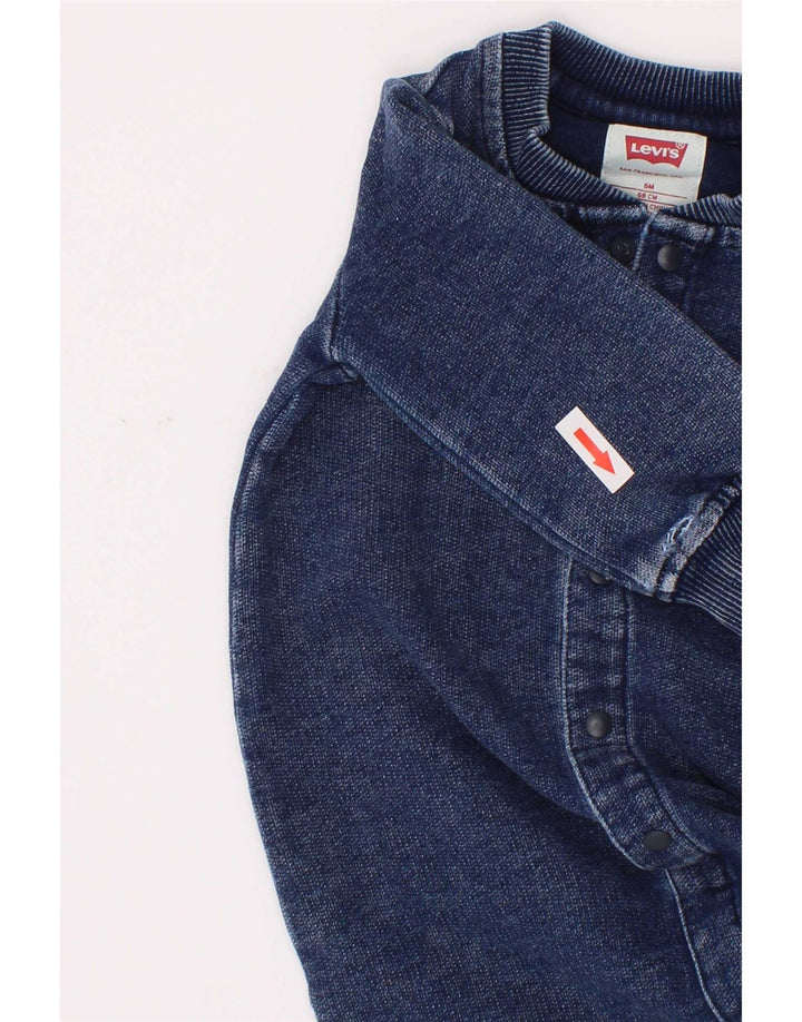 Macacão Levi's Baby Boys manga comprida 3-6 meses azul marinho