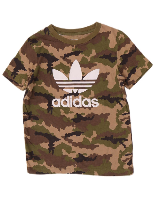 Camiseta Adidas Boys Regular Graphic Top 9-10 Anos Camuflagem Verde