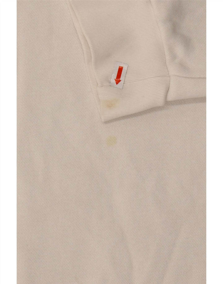 ADIDAS Mens Primegreen Moletom Jumper Grande Algodão Branco